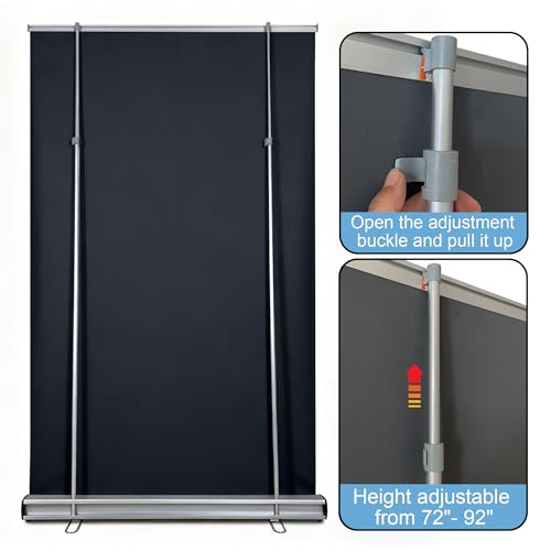 60" W x 72 ～ 90" H, heavy-duty Retractable Roll up Banner Stand，Height adjustable，with Padded Carrying Bag ，for Trade Shows, Conferences, Promotional Events (STAND ONLY) - size: 60"