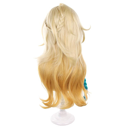 Blonde Gradient Long Wave Braids Cosplay Wig Heat Resistan Synthetic Fiber Hairs for Uniex Adult Halloween Christmas Cos Anime Party Replacement Wigs - color: Blonde Gradient Long Wave Braids