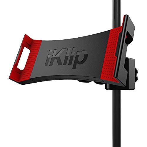 IK Multimedia iKlip 3 Tablet Holder for mic Stands, fits iPad and Android Tablets Between 7" to 12.9" with an Adjustable 360° Swivel and Soft-Touch fit - style: Stand mount