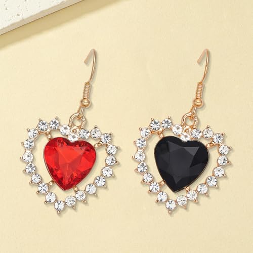 Queen Crown Rhinestone Wedding Crowns and Tiaras for Women Costume Party Hair Accessories Princess Birthday Crown Crystal Bridal Crowns - color: Gold Black+Red Crown