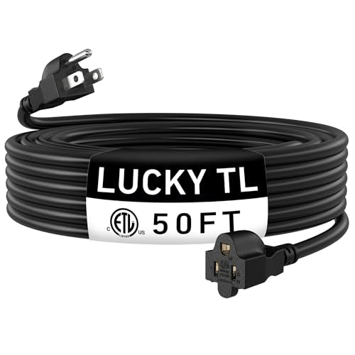 LUCKY TL Indoor Outdoor Extension Cord, 16/3 Black 50FT - color: Black, size: 50FT