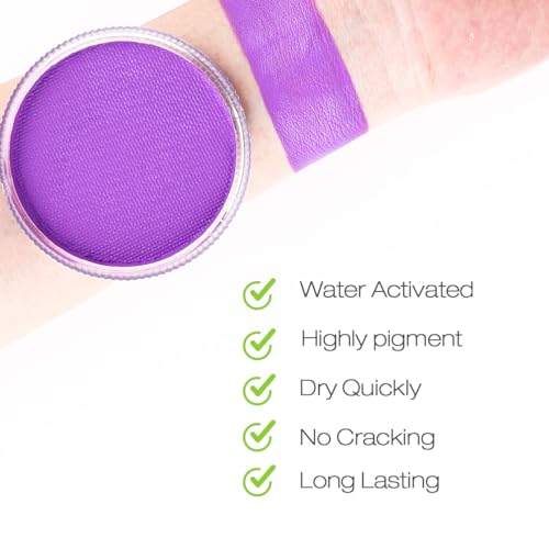 Bowitzki 30g Professional Face Paint Body Paint Water Based Face painting Makeup for Adults Split Cake Single Color (Light Purple) - color: Light Purple