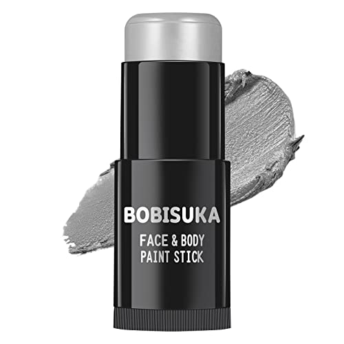 BOBISUKA Light Grey Face Body Paint Stick, Gray Contour Face Paints Sticks, Grayscale Makeup Painting Kit for Halloween Homestuck Raven Cosplay Special Effects Costume SFX Parties Stage - color: Light Grey