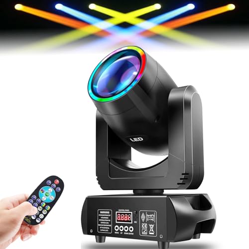 Moving Head DJ Lights GOBO with 150W Light, 13 Gobos, 8 Colors, 18-Prism, 15 Channels - Stage Light for Wedding, Party, Event Lighting