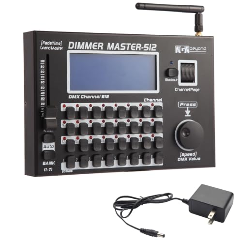 Wireless Mini 512 Channel Stage Lighting Controller, 2.4G Wireless DMX512 Console, Manual & Auto Mode 512 Channel Light Controller for Party Wedding Club Bar - size: Wireless 512 Channel