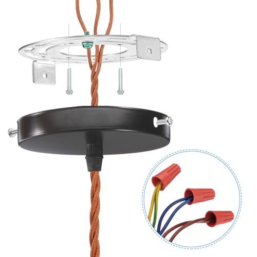 PATIKIL 140mm (5.5") Universal Light Fixture Mounting Bracket Kit, Light Crossbar Round Ceiling Plate with Screw for Wall Lights Ceiling Lighting Pendant Chandelier - size: 140mm