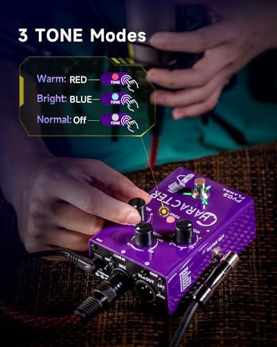 FLAMMA FV03 Vocal Effects Pedal Voice Processor Vocal Amplifier Stompbox Voice Changing Sounds Like Robot Male Female Baby with Delay Reverb Effects for Polishing Up Vocals Includes Guitar Playing - color: FV03 Voice Change