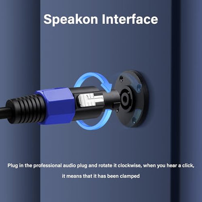 SinLoon Speakon to XLR 3Pin Cable 22AWG Male to Female Audio Extension Cable with Twist Lock for Amplifier Pro DJ PA Stage(0.5M/1.6FT Speakon Male) - style: 0.5M/1.6FT Speakon Male