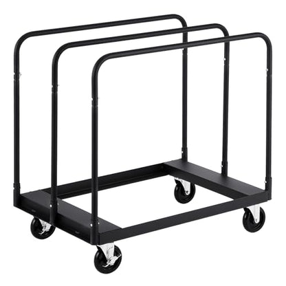 VEVOR Folding Table Cart, Heavy Duty Table Dolly 1800 lbs, Steel Panel Truck Cart with 5 inch Swivel Casters, Lumber Drywall Dolly with Straps for Party Events, Hotel, Factory, Warehouse - style: 1800 LBS