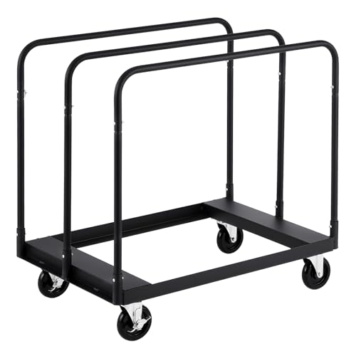 VEVOR Folding Table Cart, Heavy Duty Table Dolly 1800 lbs, Steel Panel Truck Cart with 5 inch Swivel Casters, Lumber Drywall Dolly with Straps for Party Events, Hotel, Factory, Warehouse - style: 1800 LBS