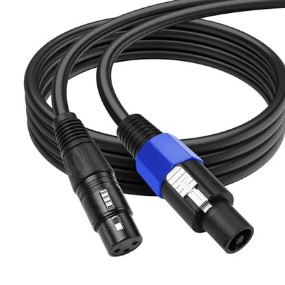 SinLoon Speakon to XLR 3Pin Cable 18AWG Male to Female Audio Extension Cable with Twist Lock for Amplifier Pro DJ PA Stage(1.8M/6FT Speakon Male) - style: 1.8M/6FT Speakon Male