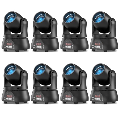 U`King 40W LED Moving Head Light RGBW Beam Lighting Stage Lights with DMX Sound Activated Auto Mode for Parties Wedding Clue Live Band Show Church - 8 Pack - color: 8 Pack