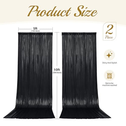 20x10ft Black Backdrop Curtains Glitter Sequin Photo Backdrop Curtain Fabric Black Shimmer Drapes Backdrop Bridal Baby Shower Wedding Birthday Party Photography Backdrops Photoshoot 5x10FT, 4 Panels - color: Black, size: 20 ft X 10 ft(4 Panels 5ft X 10ft)