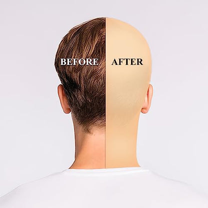 Bald Cap Halloween, 2Pcs Nylon Wig Caps 2Pcs Latex Makeup Bald Cap for Adults Women Men Costume Accessory for Theme Halloween Party Cosplay - style: Style a