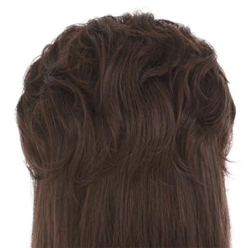 Brown Mullet Wigs for Women Curly Soft Shaggy Heat Resistant 70s 80s Wigs Cosplay Daily Hair Wig(Brown) - color: Natural Brown
