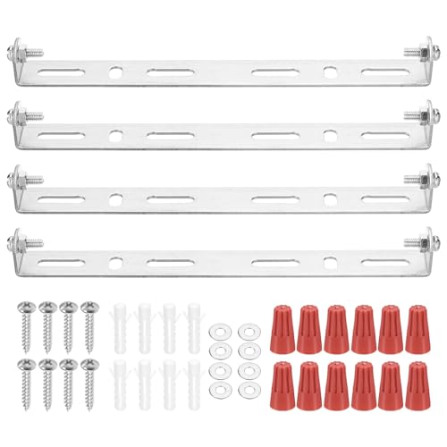 170mm (6.69") Universal Light Fixture Mounting Bracket Kit, 4 Set Silver Tone Ceiling Light Plate with Screws for Chandeliers - size: 170mm (6.69")