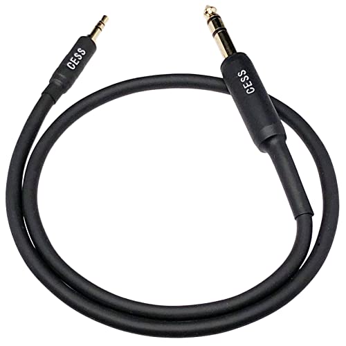 CNCESS 3.5mm to 6.35mm TRS Stereo Audio Cable, 2 Feet 1/8 Inch Male to 1/4 Inch Male Headphone Amp Guitar Keyboard Mixer Cord, 1 Pack - size: 2 Feet