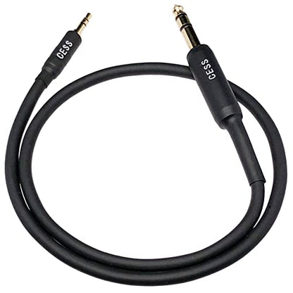 CNCESS 3.5mm to 6.35mm TRS Stereo Audio Cable, 2 Feet 1/8 Inch Male to 1/4 Inch Male Headphone Amp Guitar Keyboard Mixer Cord, 1 Pack - size: 2 Feet