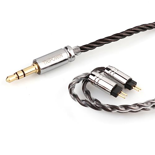 Linsoul Tripowin Mirage IEM Cable,30AWG OCC 4N HiFi IEM Upgrade Replacement Cable, with 3.5mm Audio Jack for in-Ear Monitor Audiophile Musician(2pin 0.78mm) - size: 2-Pin 0.78mm