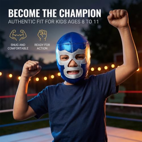 Make It Count (Pick your) Youth Kids Children Lucha Libre Luchador Wrestling Mask (Kids - Fit) - style: Blue Demon