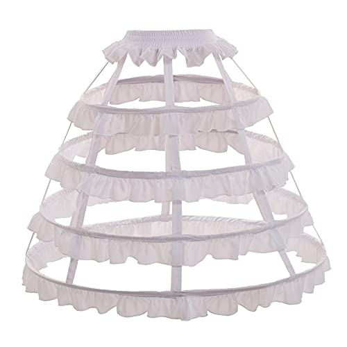 GRACEART Victorian Dress Pannier Hoop Skirt Bustle Cage Skirt - color: White