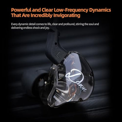 KZ Dawn Wired Earbuds Dynamic Driver in Ear Monitor Earphone, HiFi Bass IEM Headset, Ergonomic Comfortable Gaming Headphone (with Microphone, Silver-Plated Cable) - color: Silver-plated cable, style: With Microphone