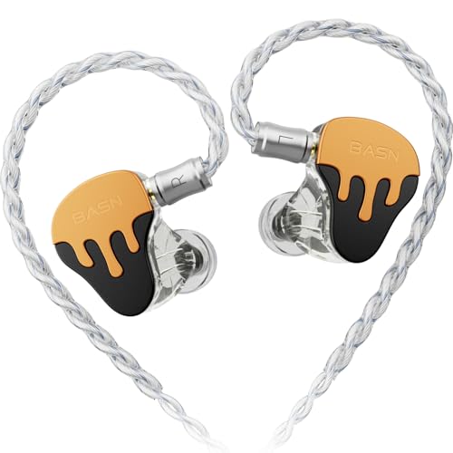 BASN BmasterX Hybrid In Ear Monitor Headphones for Musicians, Orange-Black - color: Orange-Black