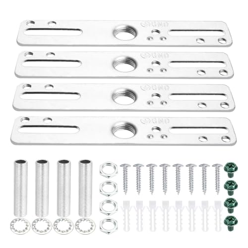 4" Ceiling Light Fixture Mounting Bracket Kit, 4Pcs Universal Lamp Crossbar Hardware Set for Chandelier & Wall Lights, Silver - size: 4 inches