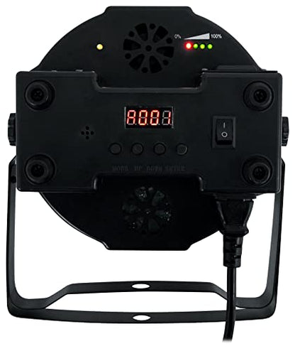 Rockville Battery PAR Pack 61 V2 Black 8 Rechargeable RGBWA+UV Wash Lights | Includes Charging Case with Wheels, 6x 6W LEDs, DMX Controls, IR Remote, 15-Hour Battery Life, Sound-Activated, Strobe - color: Black