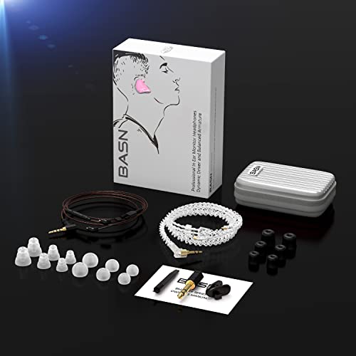 BASN Bmaster in Ear Monitor Headphones Triple Driver Earphones with Two Detachable MMCX Cable Fit in Ear Suitable for Audio Musician Drummer(Pink) - color: Pink
