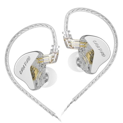 CCA CRA PRO in Ear Monitor Headphones, Ultra-Thin DLC Diaphragm Dynamic Driver Gaming Earbuds, Clear Sound & Deep Bass, IEMS for Singer Musicians Drummers DJ - color: Crystal, style: Without Mic