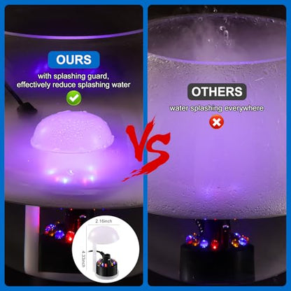 WINTS Mist Maker,12 LED Mister Fogger Water Fountain Pond Fog Machine Atomizer Air Humidifier, Fountain Mister Fogger with Splashing Guard Perfect for Fountain Pond Halloween (Black)