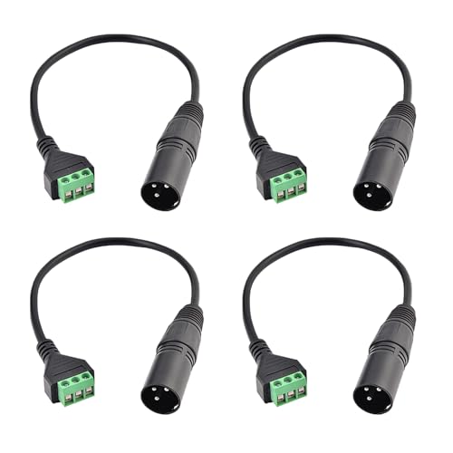4PCS XLR Male to 3 Pin Screw Terminal Cable for Sound Equipment - size: 4PCS XLR Male Connector