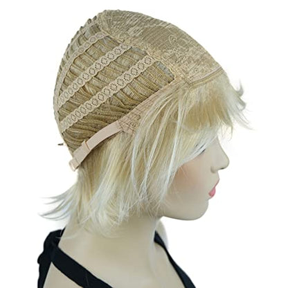 Lydell Short Layered Shaggy Wavy Full Synthetic Wigs (24BT613 Blonde Mix) - color: 24BT613 Blonde Mix