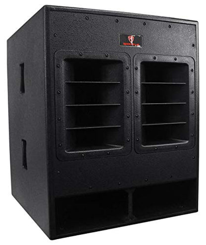 Rockville RBG18FA 18" Powered Folded Horn PA/DJ Subwoofer Bundle with Riser | 3000W Peak / 750W RMS, XLR/TRS Inputs, XLR Thru/High Pass Outputs, Variable Low Pass, ISO 12-18 Isolation Platform, 3-items