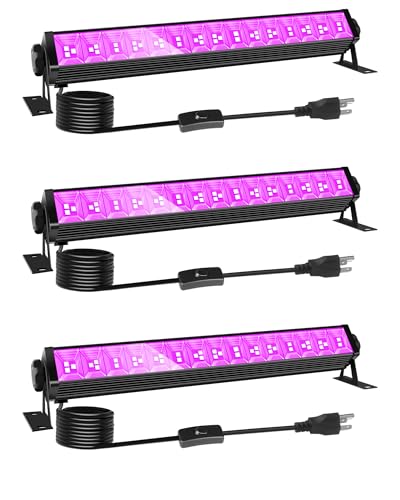 42W LED Black Light Bar for Halloween, Glow in the Dark Party, 3 Pack - size: 3 Pack