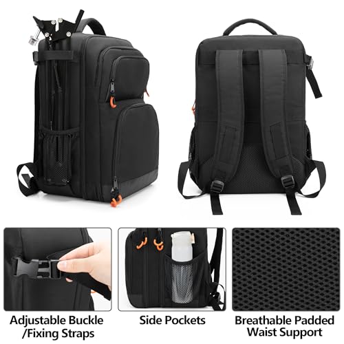 PGmoon DJ Mixer Case Compatible with Mackie ProFX8v2/Yamaha MG10XU | Compatible with Behringer Q1202USB/TC-Helicon GoXLR and More Mixers, Audio Mixer Backpack with Multi-Pockets for Equipment