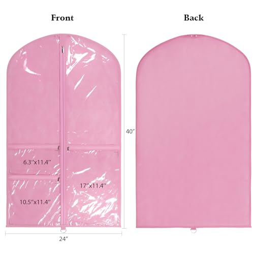 Univivi 40 Inch Dance Costume Garment Bags for Dancers, Pink, 8 Pack - color: Pink, size: 8 Pack