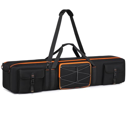 Tripod Carrying Case,50 Inch Tripod Light Stand and Photography Lighting Kit Bag,Photo Studio Equipment Large Carrying Bag with Removable Padding,for Tripods,Monopods,Speaker Stands,Mic Stand - size: 50*9.8*9.6in