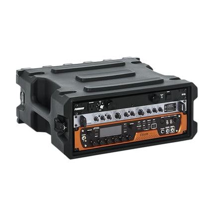 Gator Cases Pro Series 4U Rack Case, Standard 19" Depth (G-PRO-4U-19) | Made in the USA Molded Hard Shell Front & Rear Threaded Rack Rails Side Carry Handles - size: 4U Rack Space, style: Standard - 19" Deep