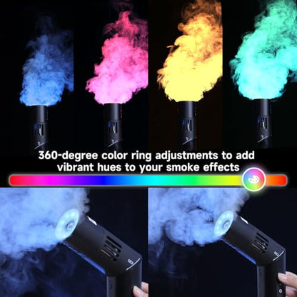 CF5 Portable Fog Machine, 40W Handheld Smoke Machine with RGB Lights and Leak Proof Design, Mini Fogger for Cosplay, Photography and Creative Parties, Haze Maker with Remote