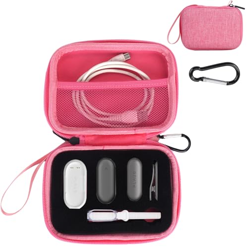 YouKnow Hard Case Compatible with PLAUD NotePin/NotePin S AI Voice Recorder - with Custom Foam Insert Holds Recorder, Magnetic Pin, Clip, Dock, Wristband & Cable (Case Only) (Pink) - color: Pink