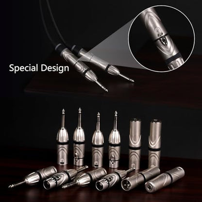 XLR to 1/4 6.35MM Microphone Audio Adapter,1/4" TRS to XLR Female Splitter,6.35mm Stereo Jack to 3PIN Guitar Converter (D1054) - color: XLR Female to 1/4 TRS Female(D1054)