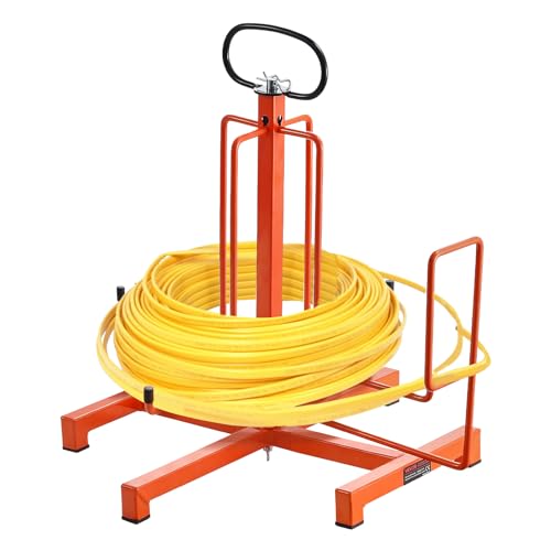 VEVOR Cable Dispenser, Floor or Stud Mounted, Wire Spool Rack, Portable Wire Rack Dispenser with Anti-Slip Metal Handle for Wiring Transport, Swivel Eyelet, for Electrical, Industrial and Retail Use | Wire Rack Dispenser with Anti-Slip Metal Handle for Wi