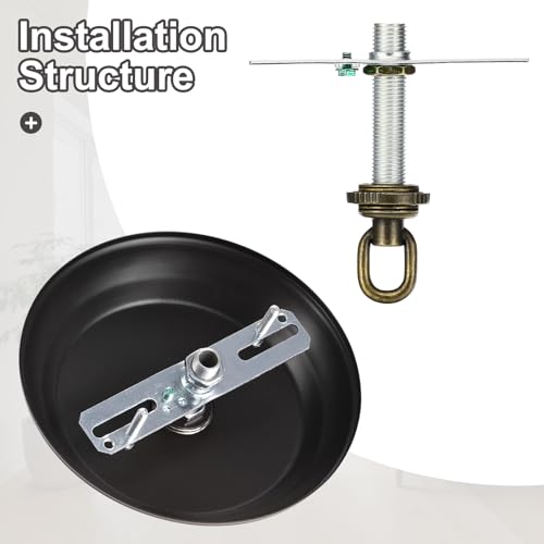 2 Set 4" Universal Light Fixture Cross Bar Kit 1/4 IP Bronze | Center Ceiling Light Plate Mounting Hardware Repair Set - color: Bronze