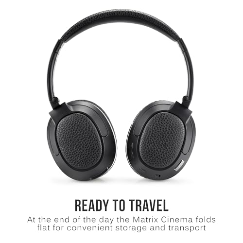 MEE audio Matrix Cinema Bluetooth Wireless Over-Ear High Resolution Stereo Headphones with aptX Low Latency for Improved Lip Sync & CinemaEAR Audio Enhancement for Clearer Sound in Movies and TV Shows - style: Low Latency Headphones Only
