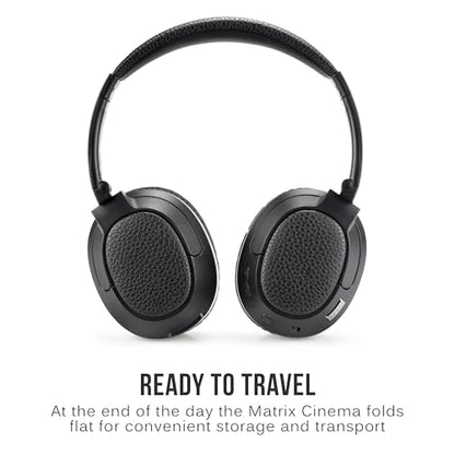 MEE audio Matrix Cinema Bluetooth Wireless Over-Ear High Resolution Stereo Headphones with aptX Low Latency for Improved Lip Sync & CinemaEAR Audio Enhancement for Clearer Sound in Movies and TV Shows - style: Low Latency Headphones Only