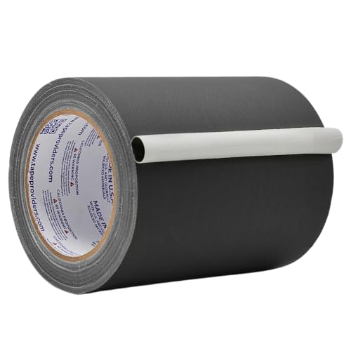 WOD GTC12 Gaffer Tape, Black Low Gloss Finish Film, 6 inch x 60 ft. (Pack of 8) Residue Free, Non Reflective Cloth Fabric, Secure Cords, Water Resistant, Photography, Filming Backdrop - color: Black, size: 6 in. - Pack of 8