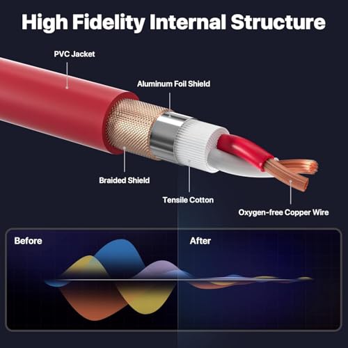 EBXYA XLR Cable 10ft 2 Packs Microphone Cable with 3-Pin XLR Male to Female | Balanced, Professional Shielded, for Mic, Mixer, Speaker Systems, Radio Station and Podcast, Red - color: Red, size: 10 Feet-2 Pack