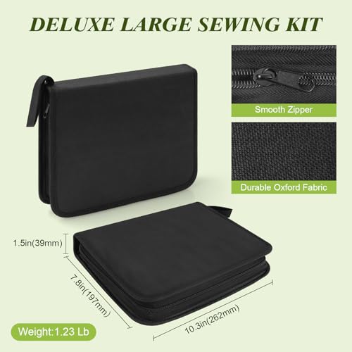 Goeveo Sewing Kit for Adults, 198pcs Newly Upgraded Needle and Thread Kit Gifts for Mom Grandma Friend, Sewing Accessories with Case Portable for Home, Work, Travel, Emergency (198pcs Sewing Supplies)